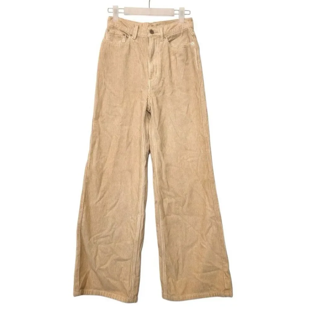 BDG Urban Outfitters High & Wide 100% Cotton Corduroy Pants Beige Size 25